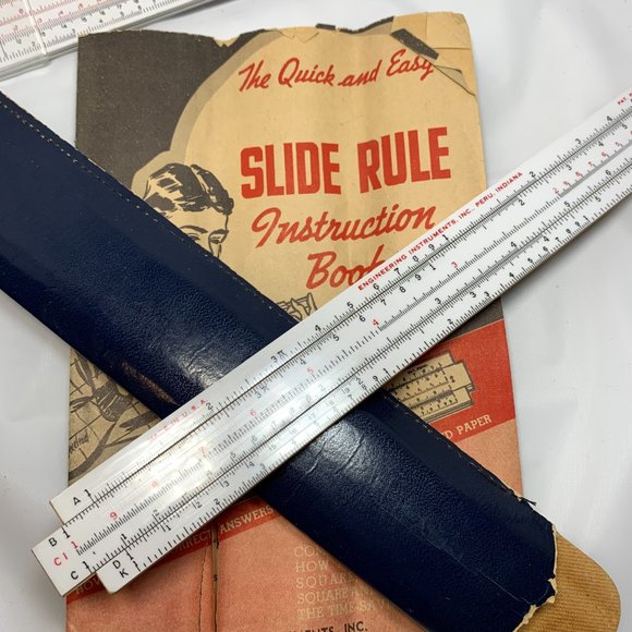 Set of 2 Vintage Slide Rule Ruler Instruments With Instructions. (549) - Picture 2 of 3
